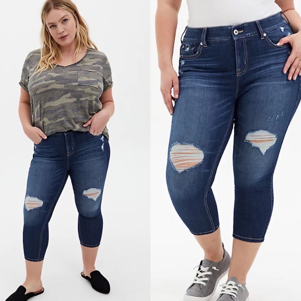 Torrid Crop Bombshell Skinny Jeans